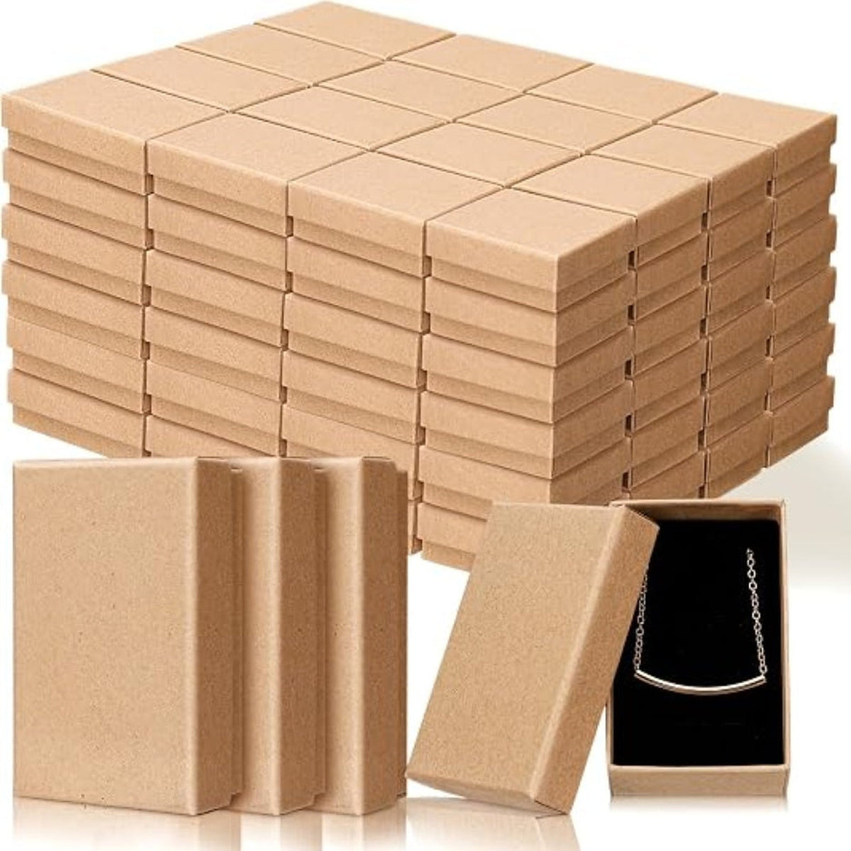 Christmas Jewelry Gift Boxes – 100 Pc Bulk Pack, Empty Boxes