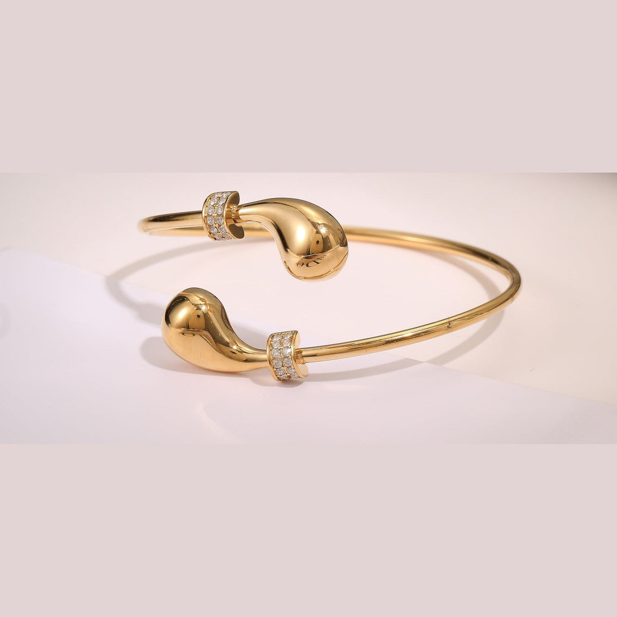 Gold-Tone Open Cuff Bracelet – Stainless Steel Unisex Bangle