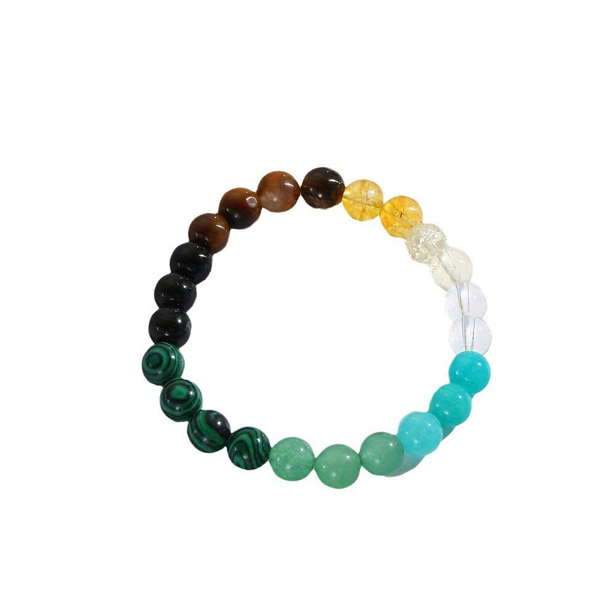 Colourful Stone-Look Beaded Bracelet – Unisex Stretch
