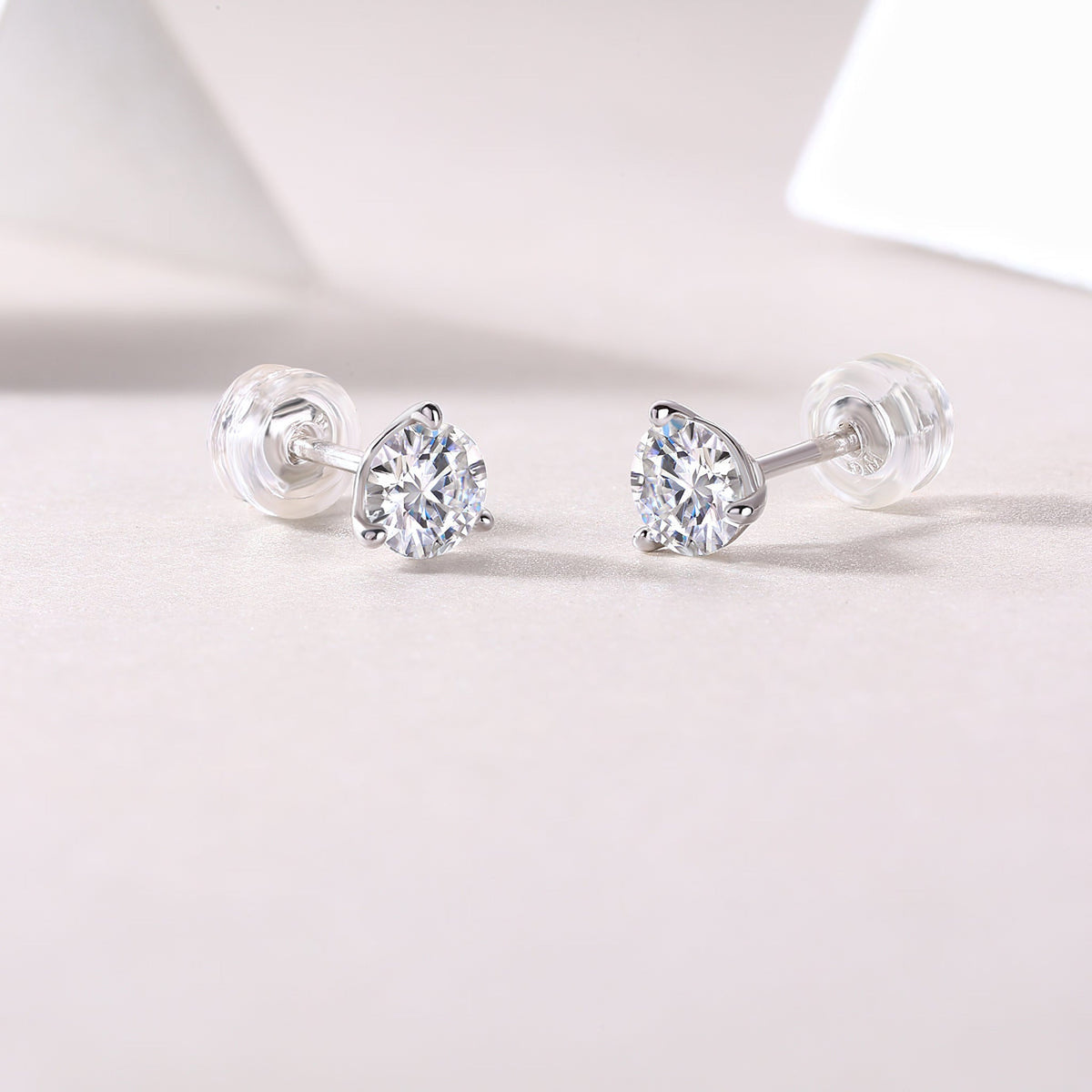 Sparkling CZ Stud Earrings – 1 Pair, Unisex Studs