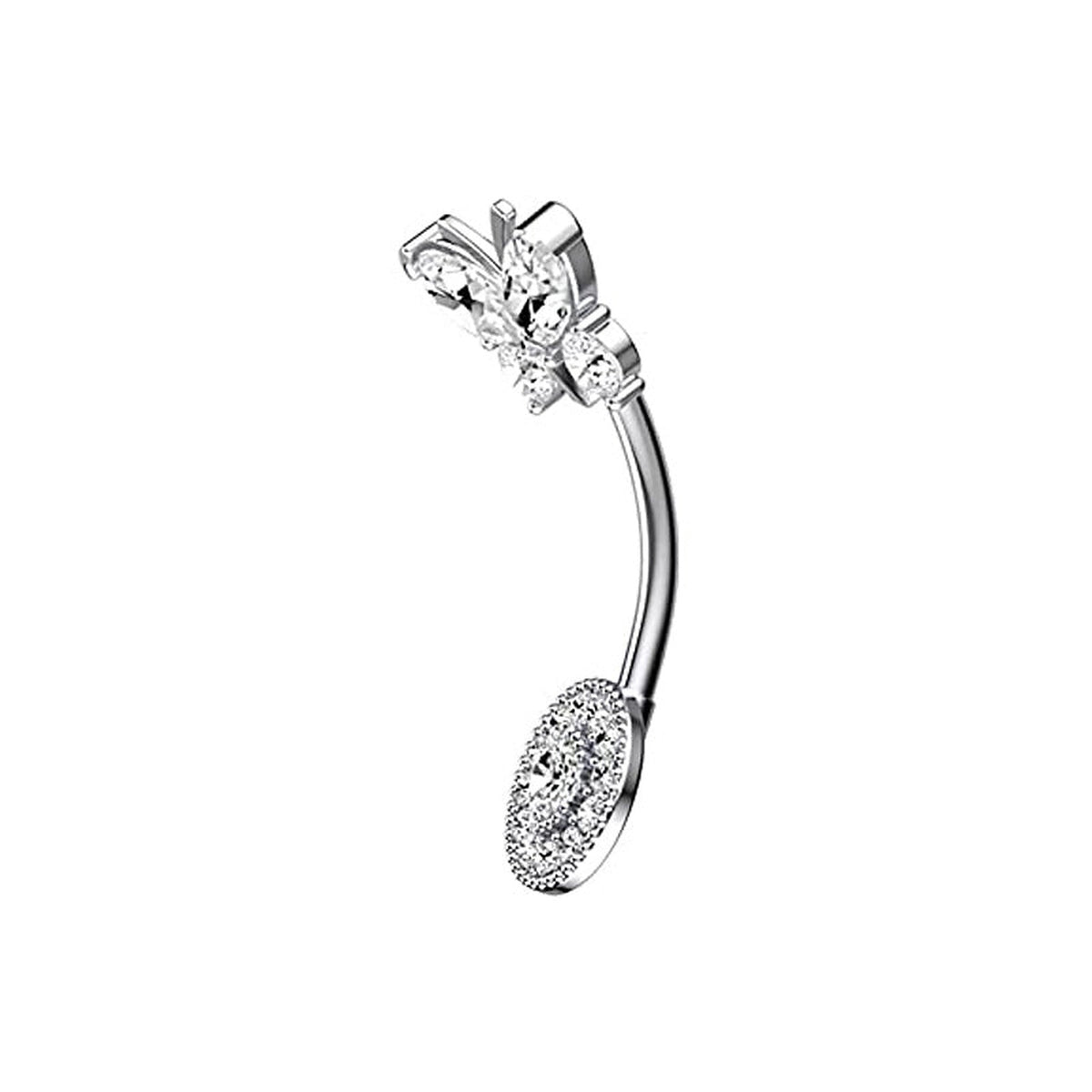 Butterfly CZ Belly Button Ring – Barbell Body Jewelry