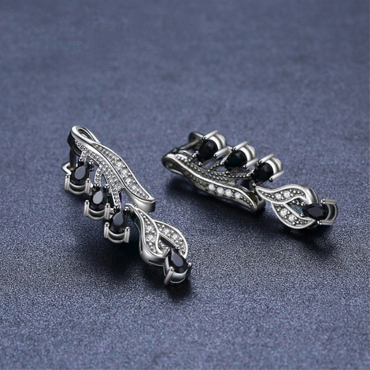 Teardrop CZ Stud Earrings – Minimal Korean Style