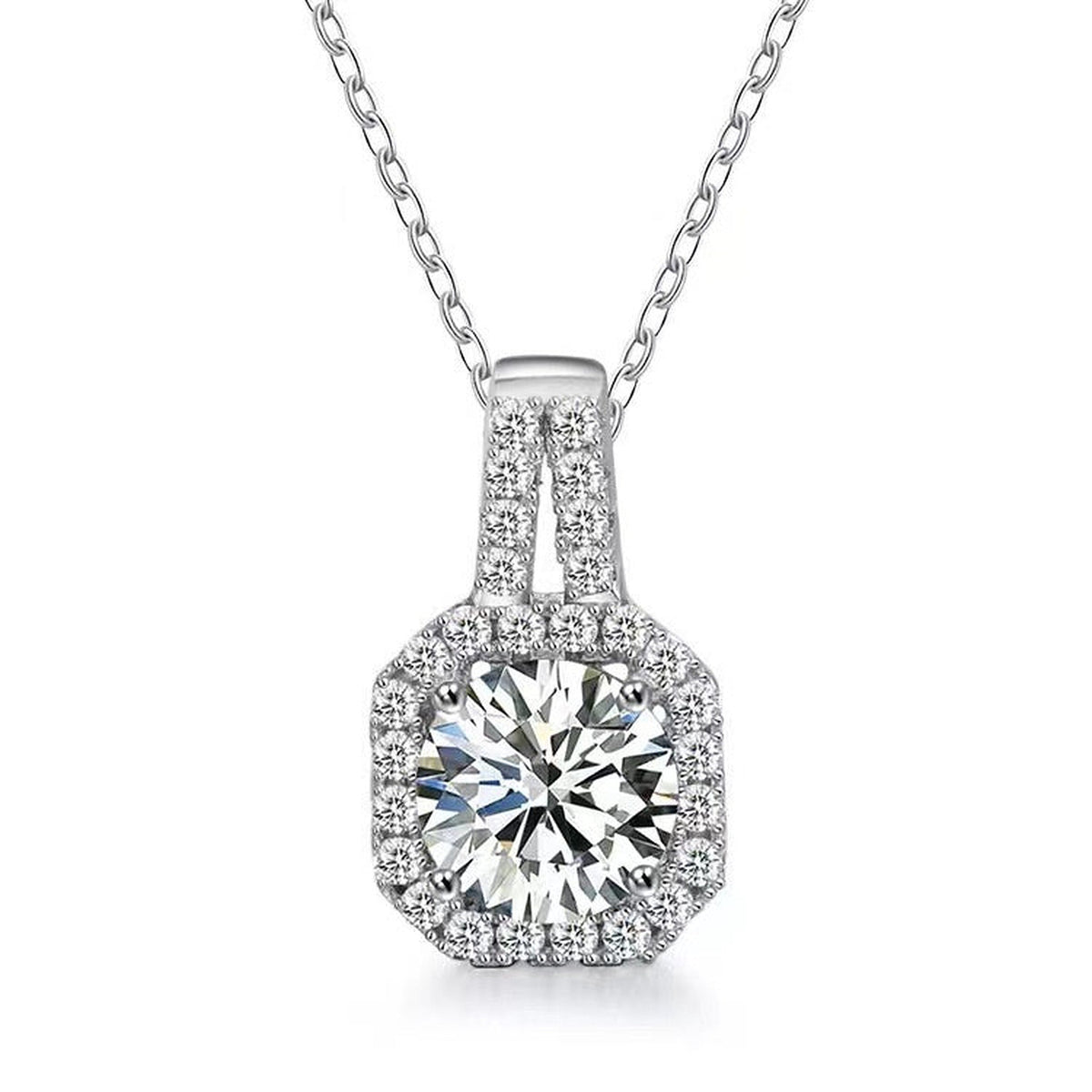 Silver-Tone CZ Pendant Necklace for Women – Everyday Sparkle