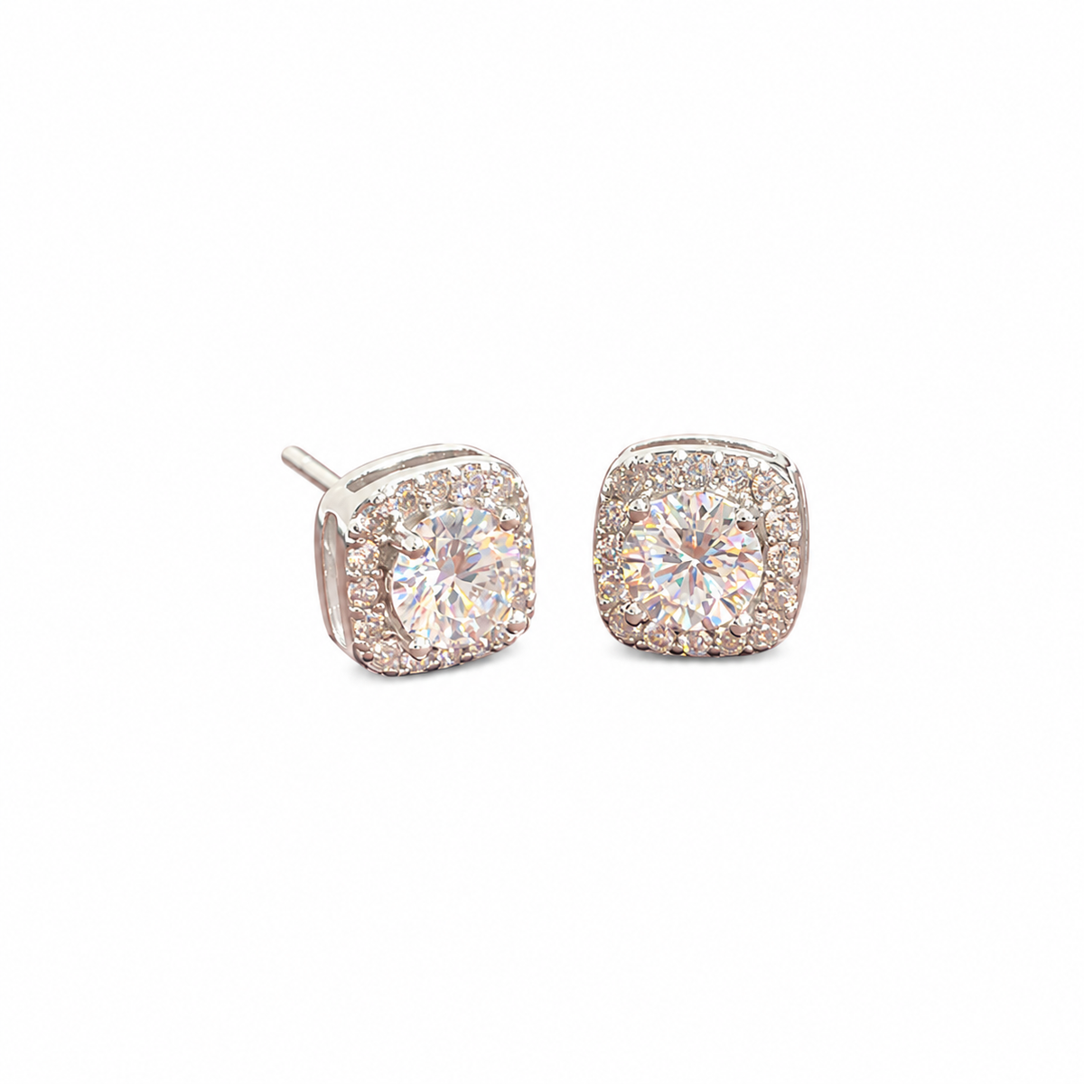 Boucles d’oreilles puces en moissanite de 1 carat en argent sterling 925