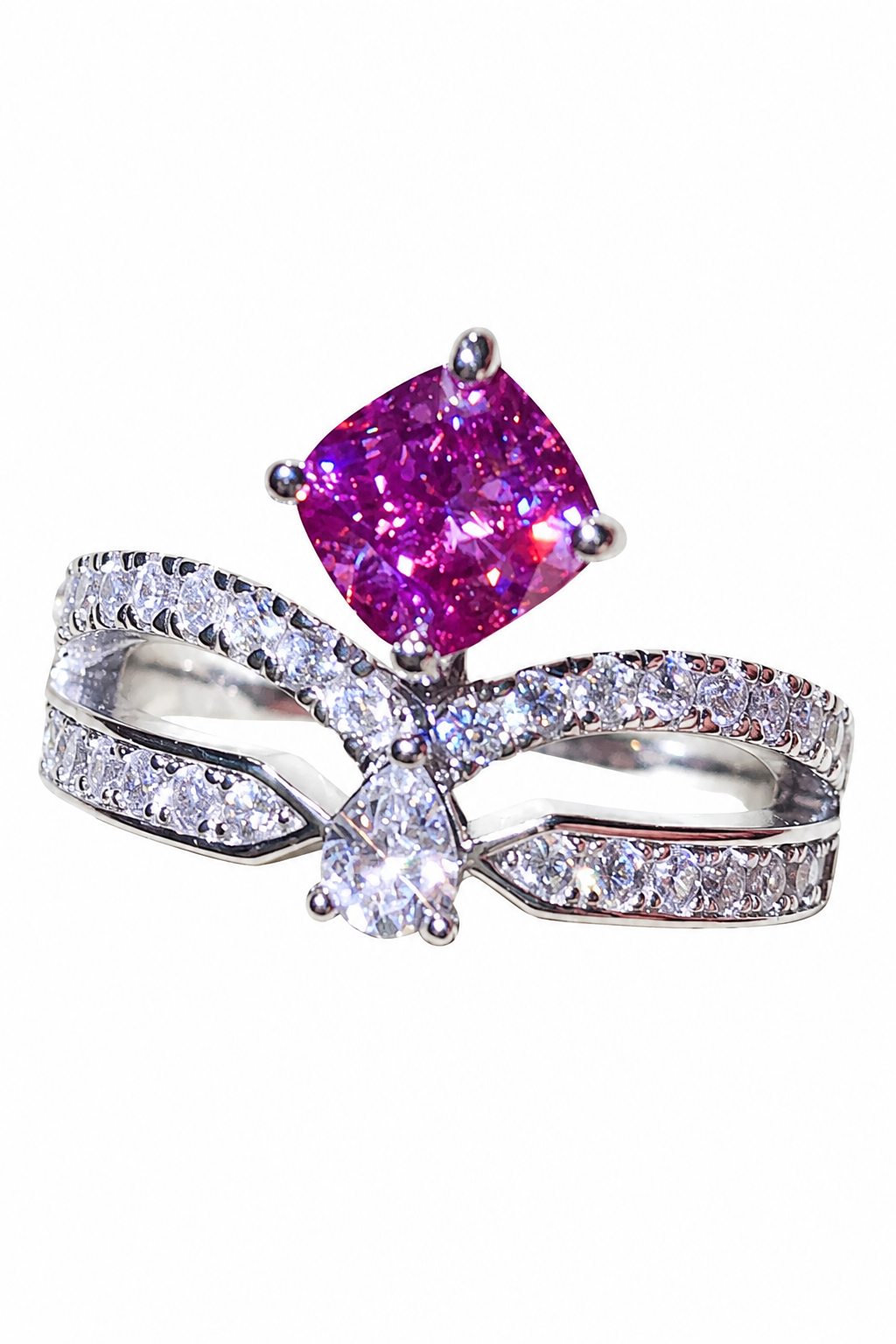 Bague en argent avec moissanite de 1 carat At Your Best