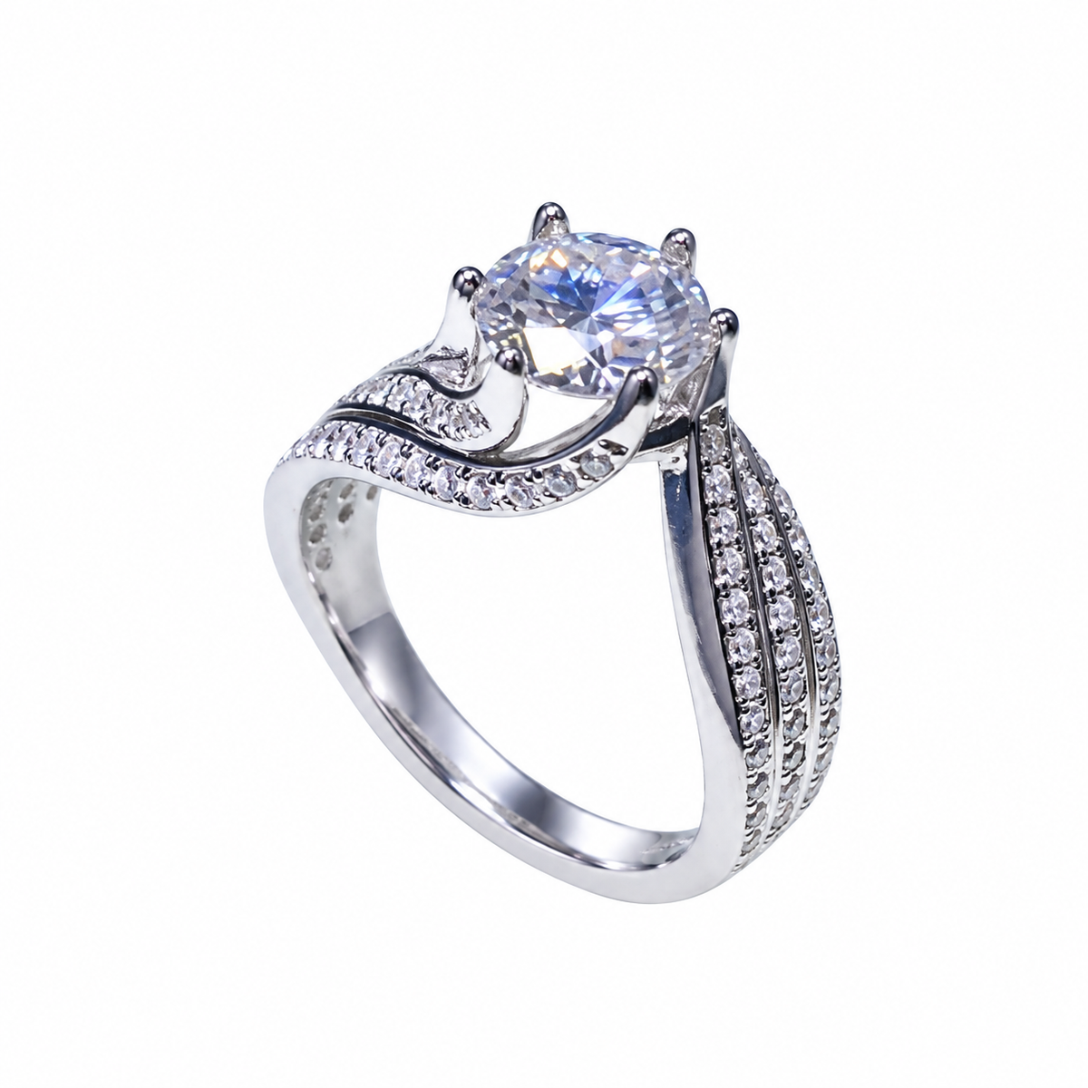 1 Karat Moissanit-Ring aus 925er Sterlingsilber