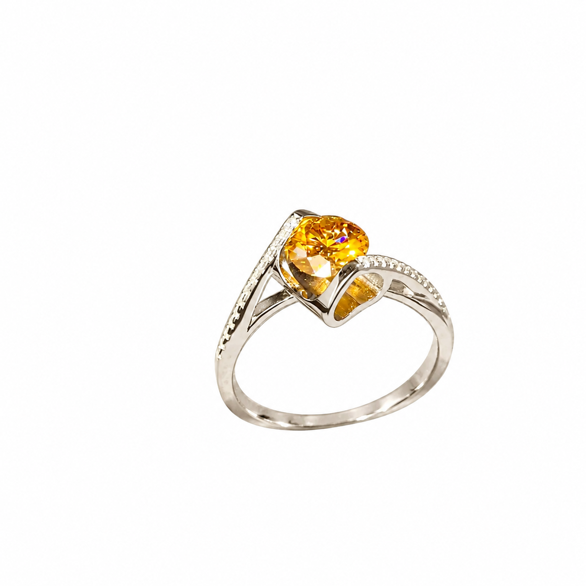 Bague en moissanite et zircon de 1 carat en argent sterling 925