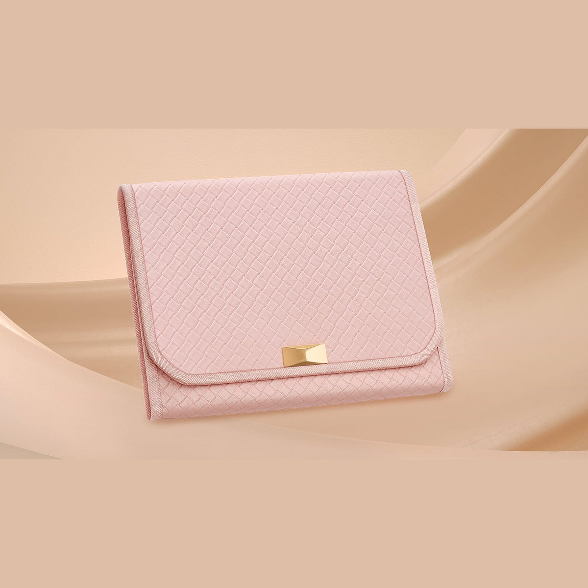 Foldable Travel Jewelry Case with Mirror – Jelly Pink Organizer