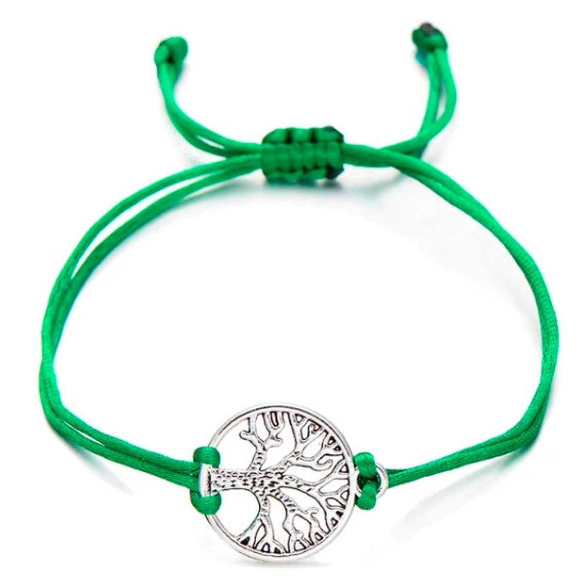 Kelly Green Tree of Life Rope Bracelet – Adjustable Unisex