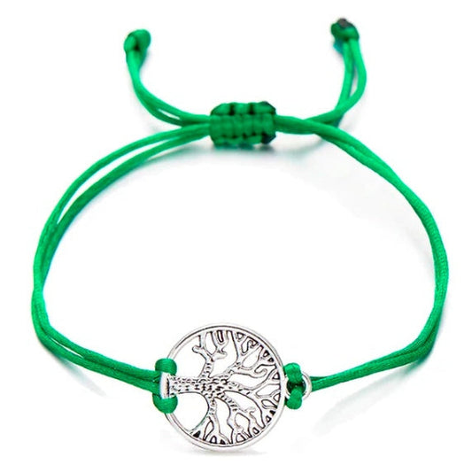 Kelly Green Tree of Life Rope Bracelet – Adjustable Unisex
