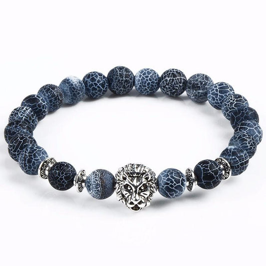 Silver-Tone Lion Bracelet – Men's Statement Bracelet