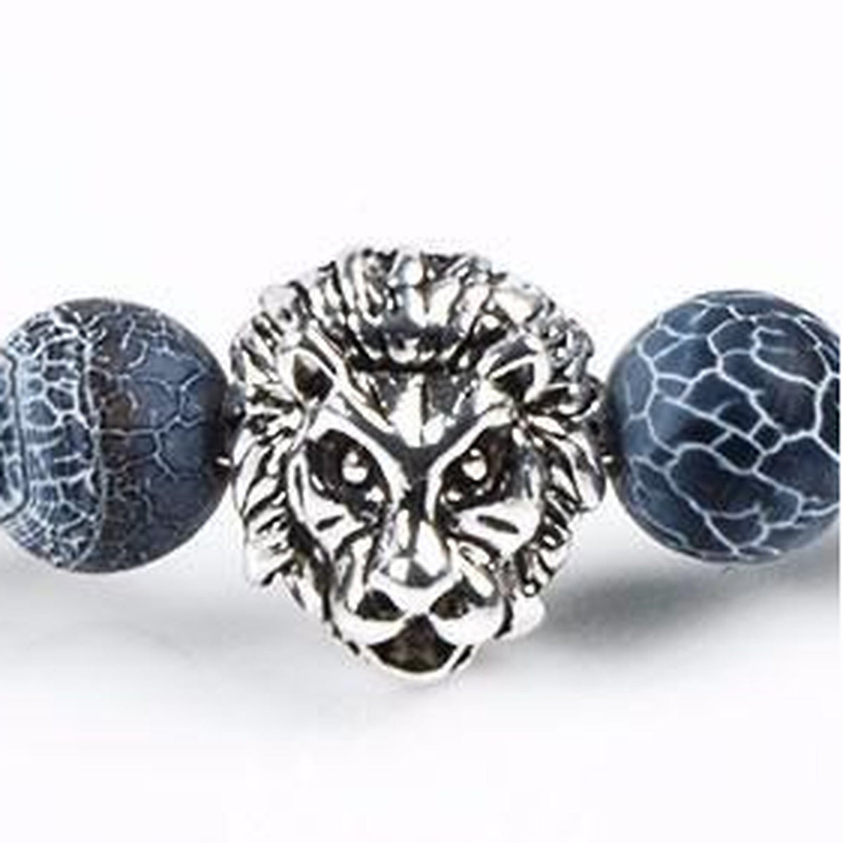 Silver-Tone Lion Bracelet – Men's Statement Bracelet