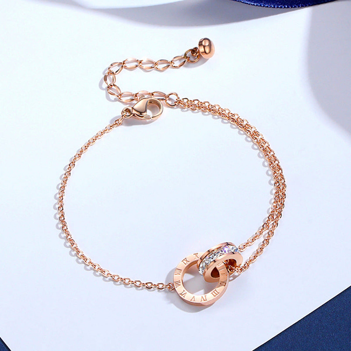 Rose Gold-Tone Cubic Zirconia Bangle Bracelet – Unisex