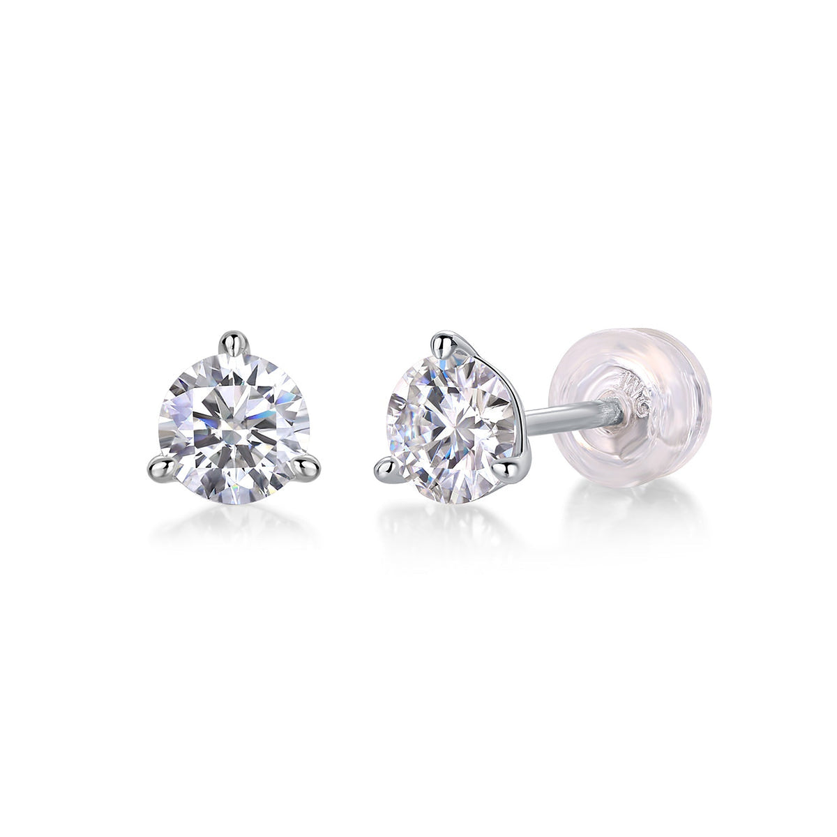 Sparkling CZ Stud Earrings – 1 Pair, Unisex Studs