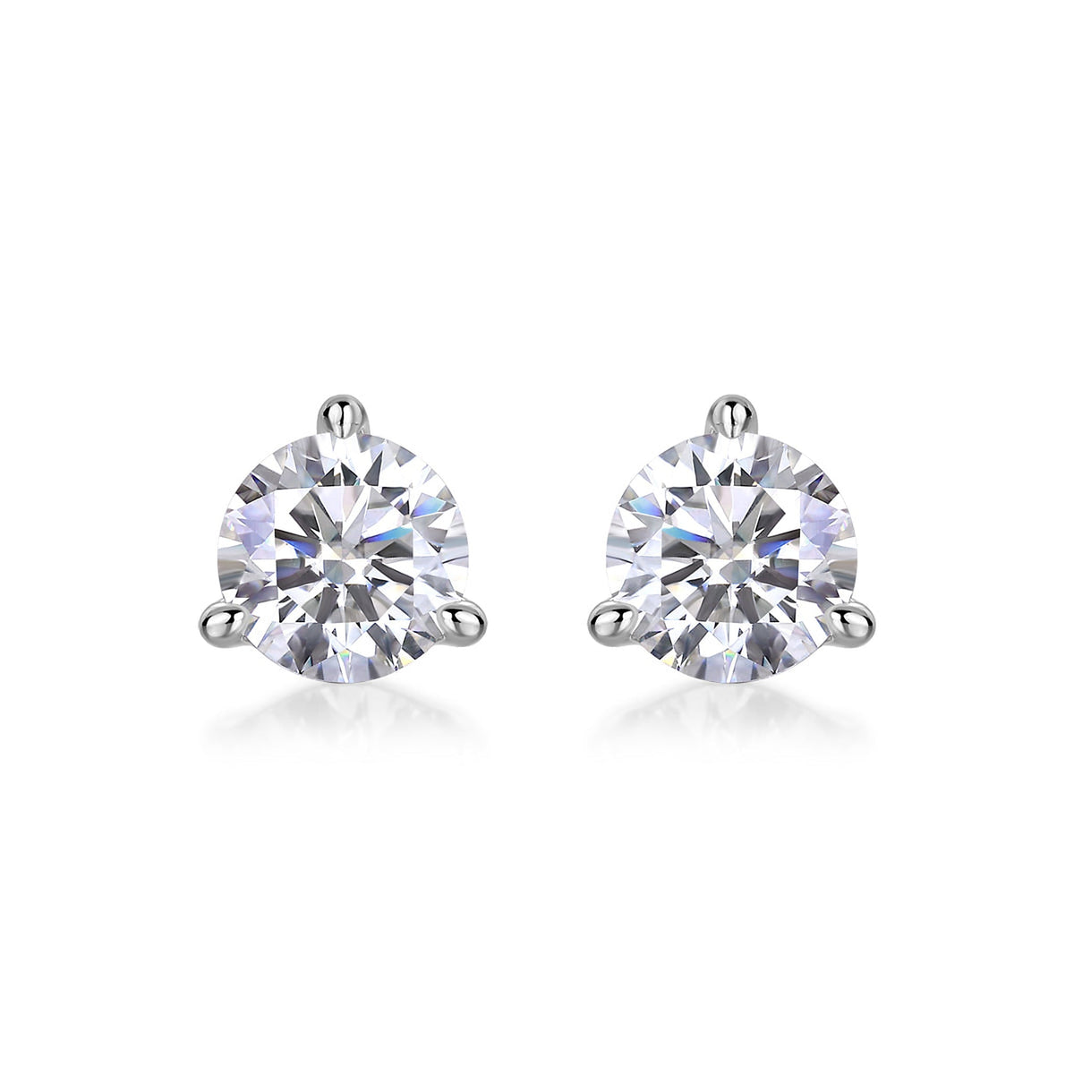 Sparkling CZ Stud Earrings – 1 Pair, Unisex Studs