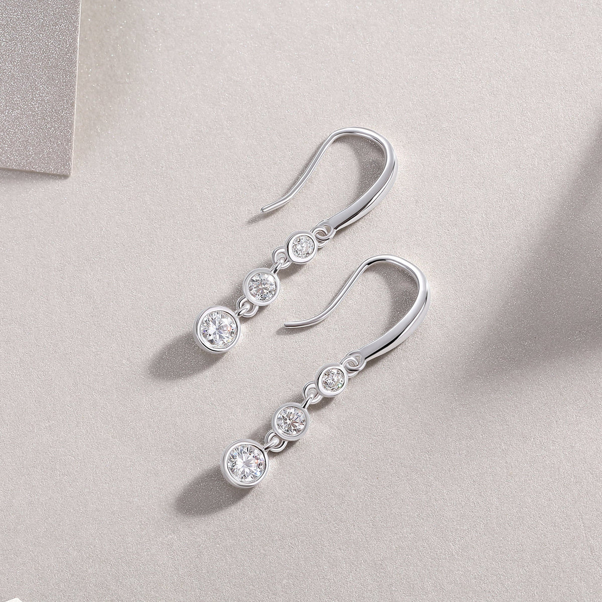 Silver-Tone Multi-Stone CZ Stud Earrings – Unisex