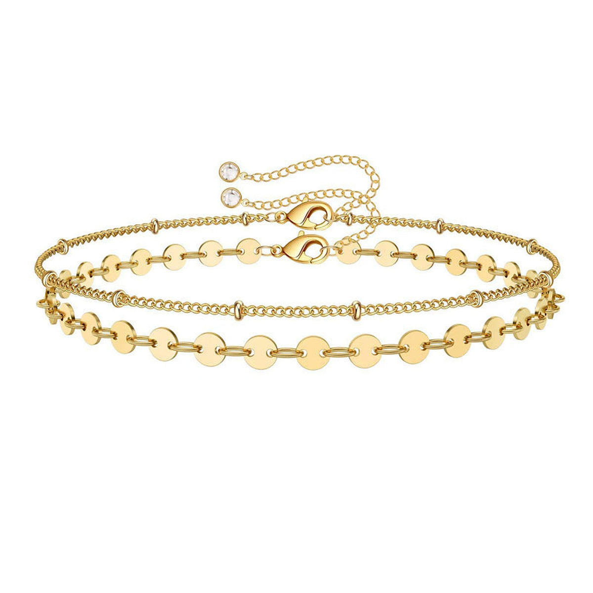 Dainty Gold-Tone Chain Bracelet for Women – Adjustable