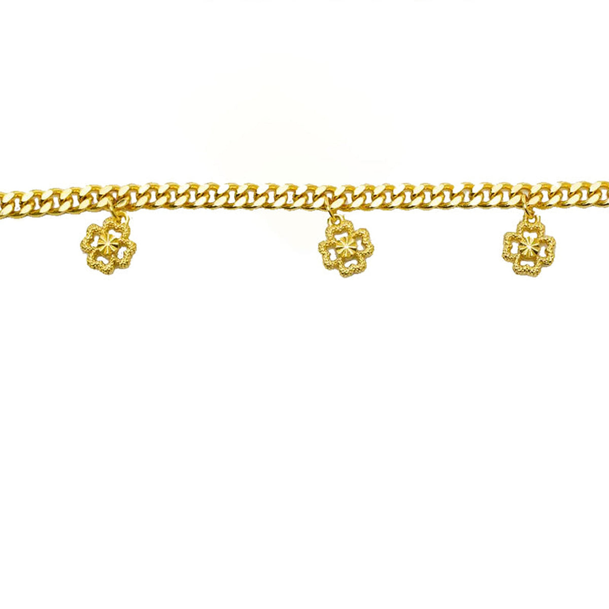 Gold-Tone Four Leaf Clover Bracelet for Women