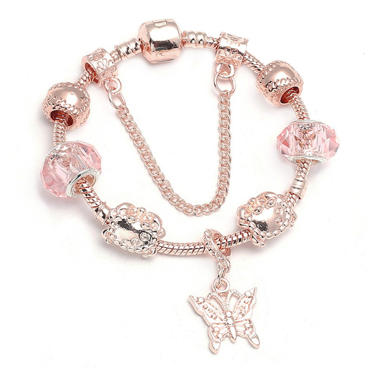 Rose Gold-Tone Butterfly Love Bracelet for Women