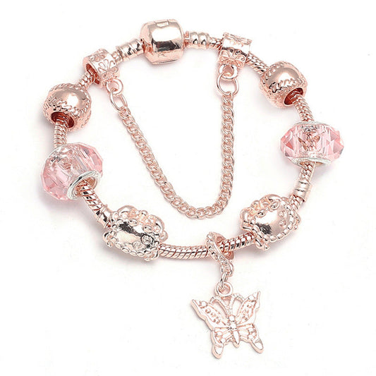 Rose Gold-Tone Butterfly Love Bracelet for Women