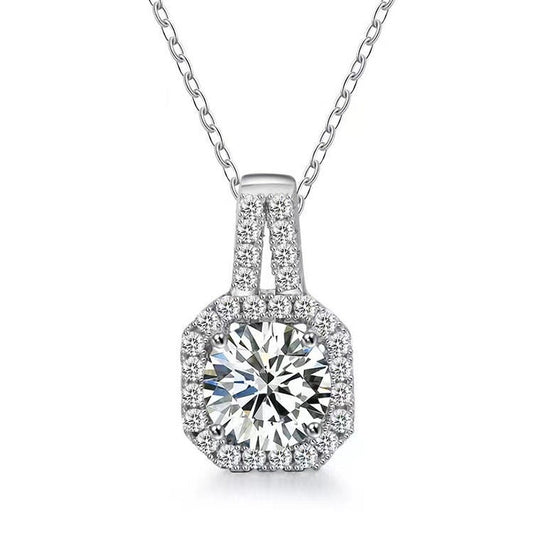 Silver-Tone CZ Pendant Necklace for Women – Everyday Sparkle