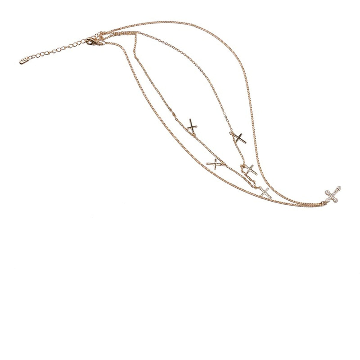 Gold-Tone Cross Heart Choker Necklace for Women