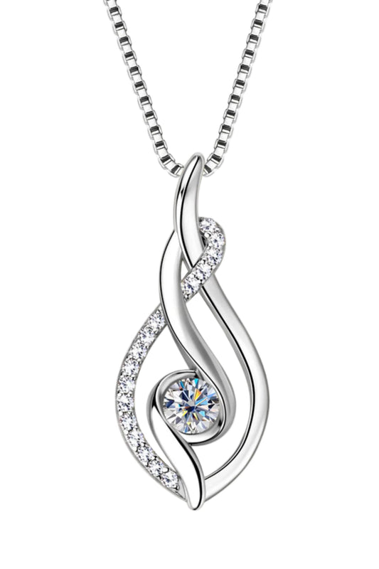Moissanite Pendant Necklace in Plated 925 Sterling Silver