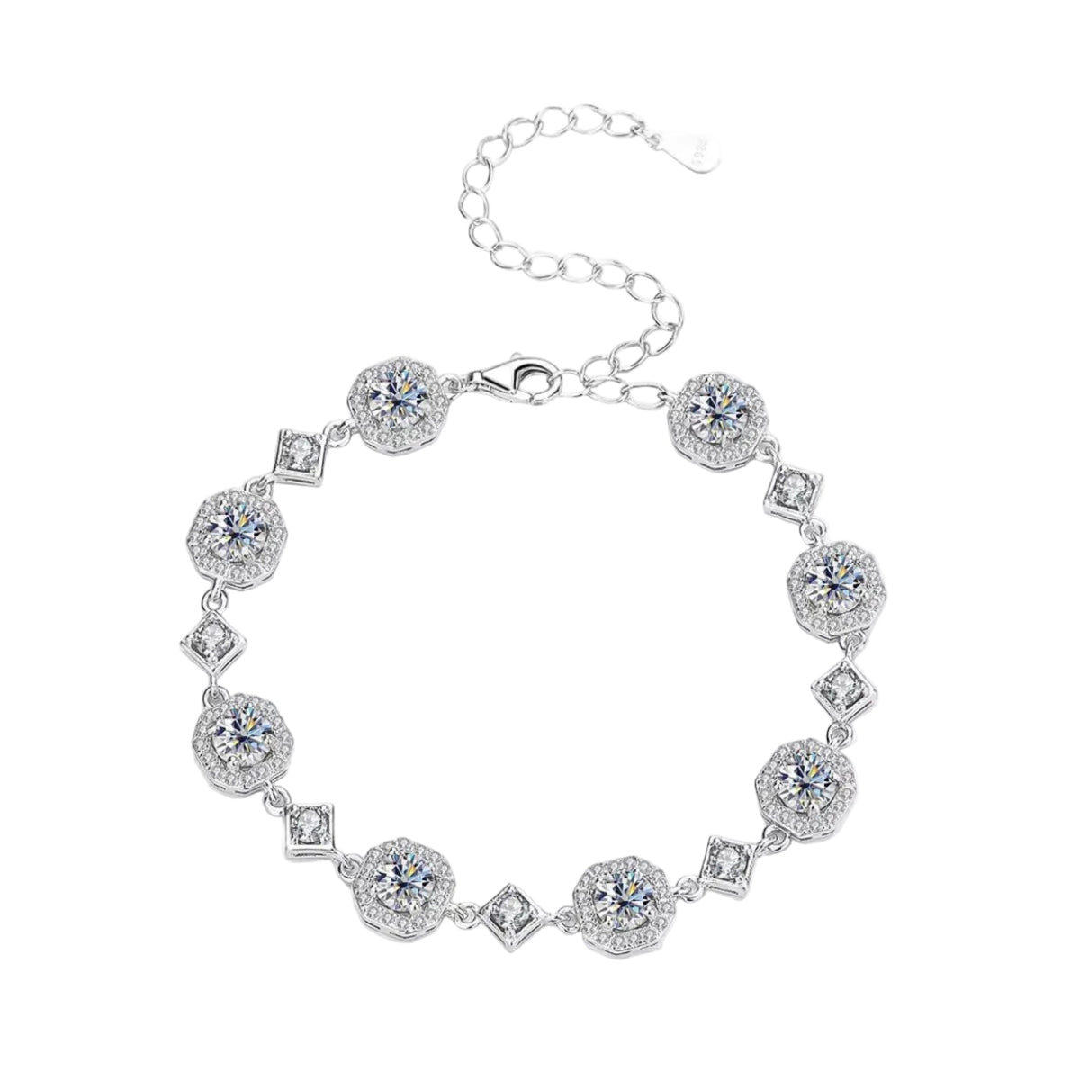 4 Karat Moissanit-Armband aus 925er Sterlingsilber