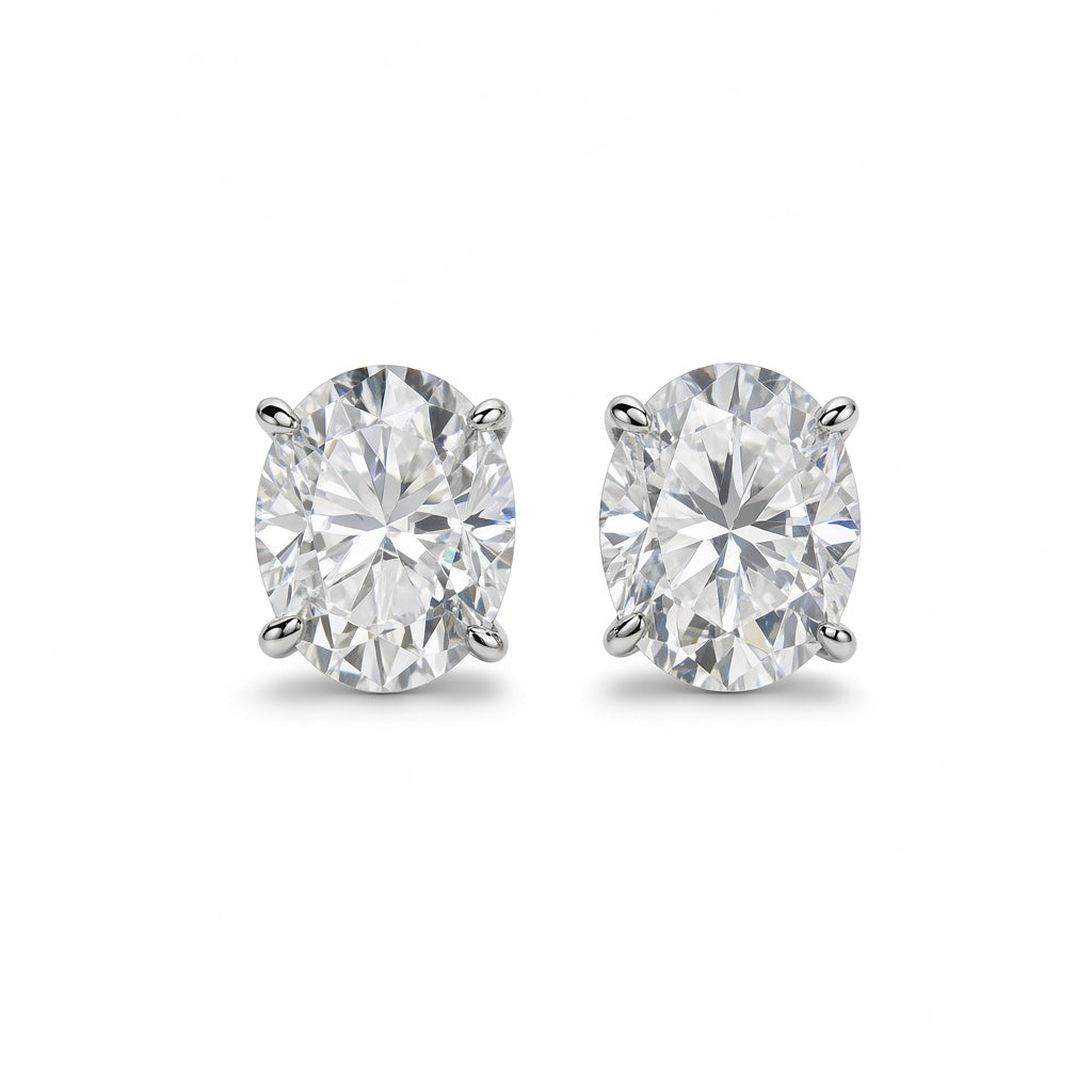 10 Carat Moissanite Stud Earrings for Women, 925 Sterling Silver