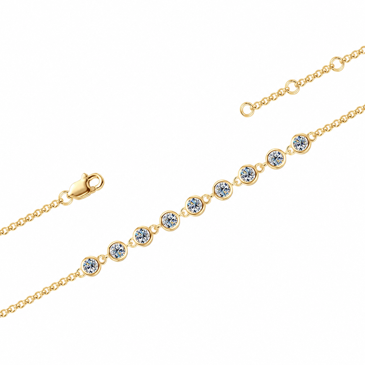 0,9 Karat Moissanit-Armband aus 925er Sterlingsilber
