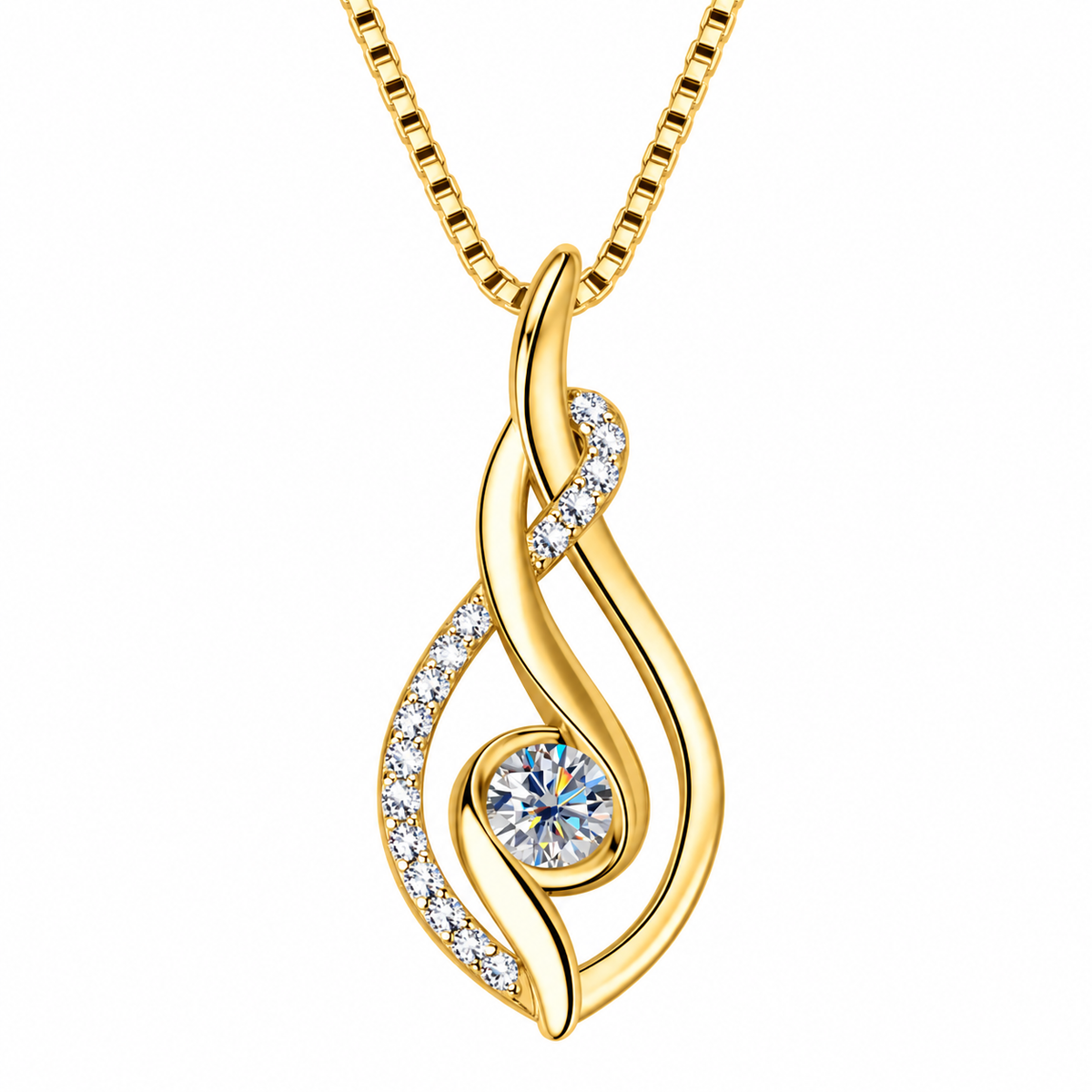 Moissanite Pendant Necklace in Plated 925 Sterling Silver