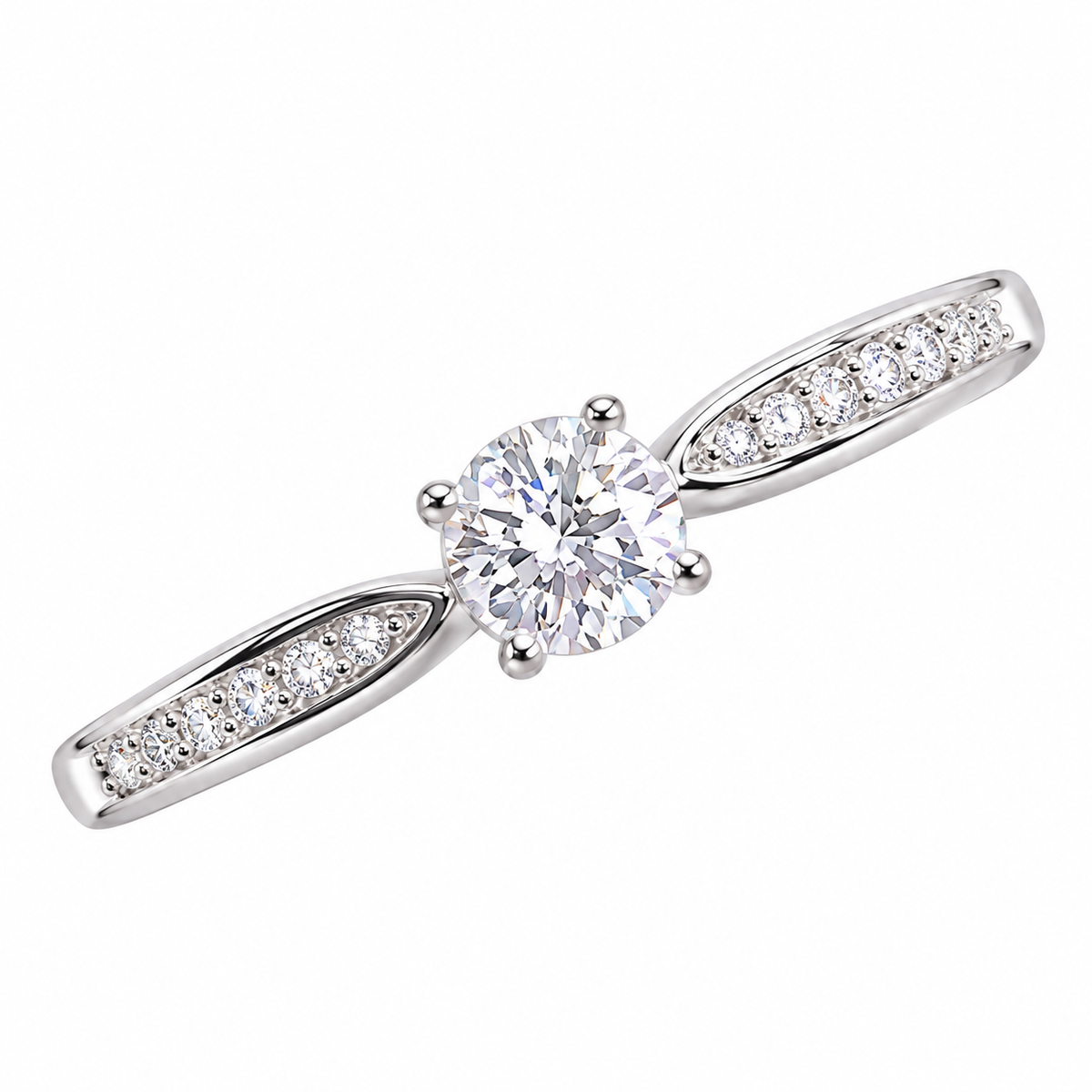 0,5 Karat Moissanit-Ring aus 925er Sterlingsilber