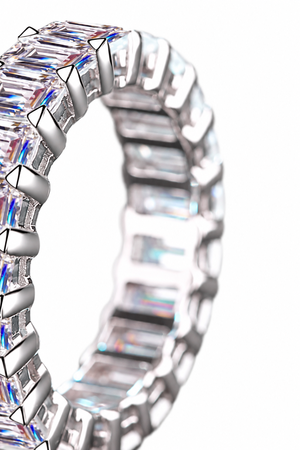 Bague en moissanite de 10,5 carats en argent rhodié