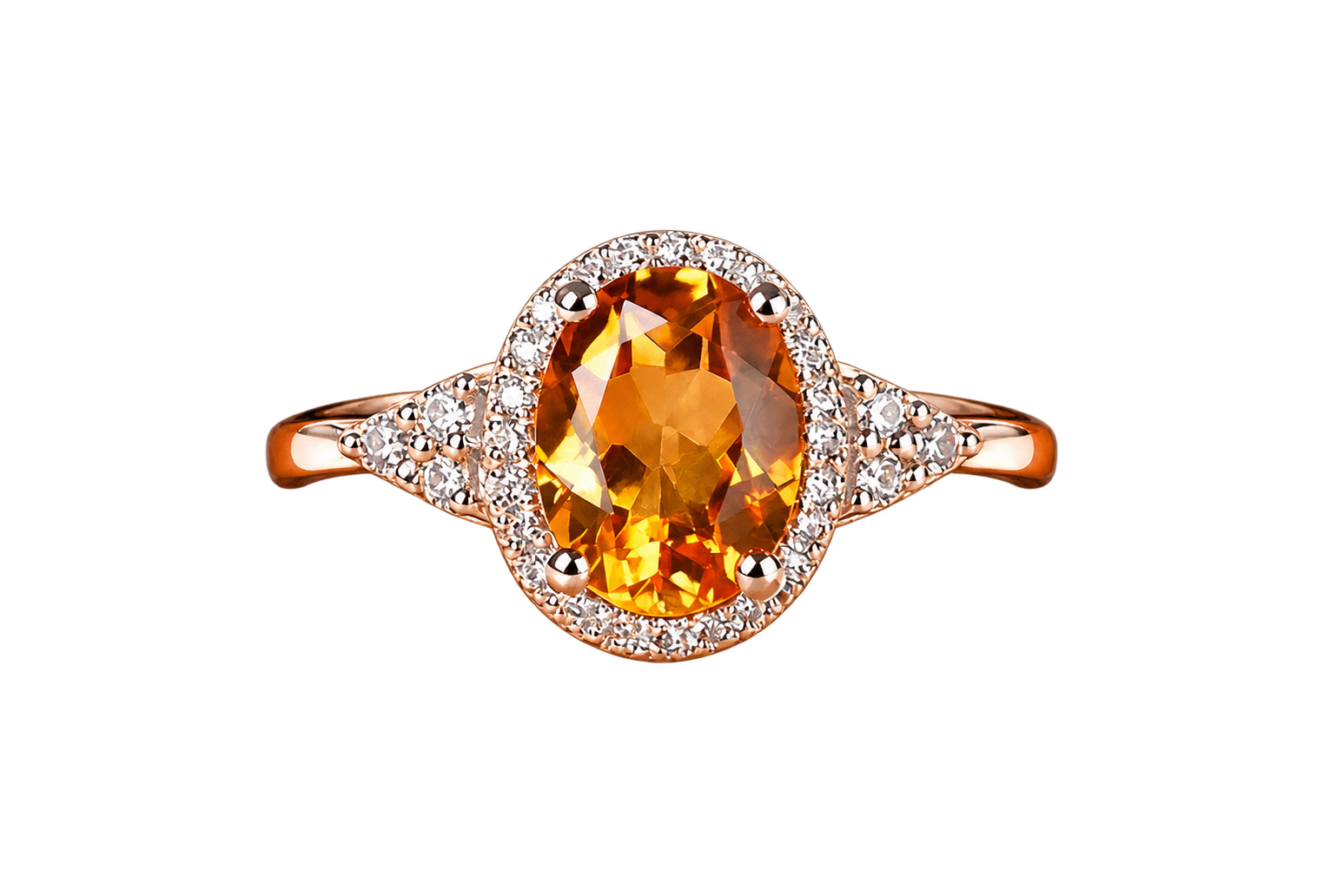 Champagne Oval Halo Ring - Silver-Tone Cocktail Ring