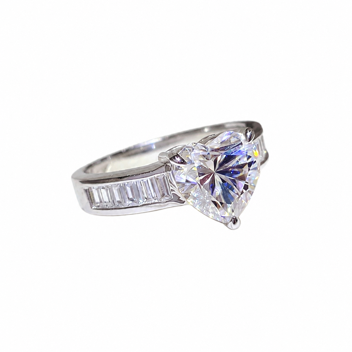Bague en moissanite de 3 carats en argent sterling 925