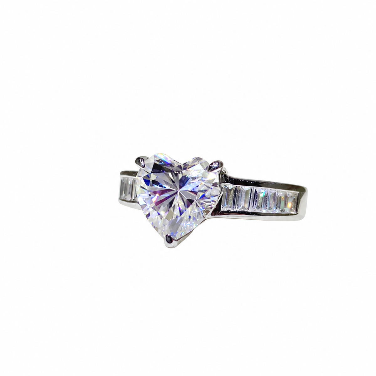 Bague en moissanite de 3 carats en argent sterling 925