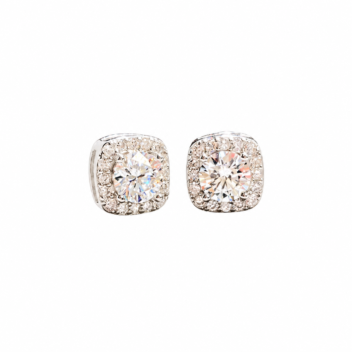 Boucles d’oreilles puces en moissanite de 1 carat en argent sterling 925