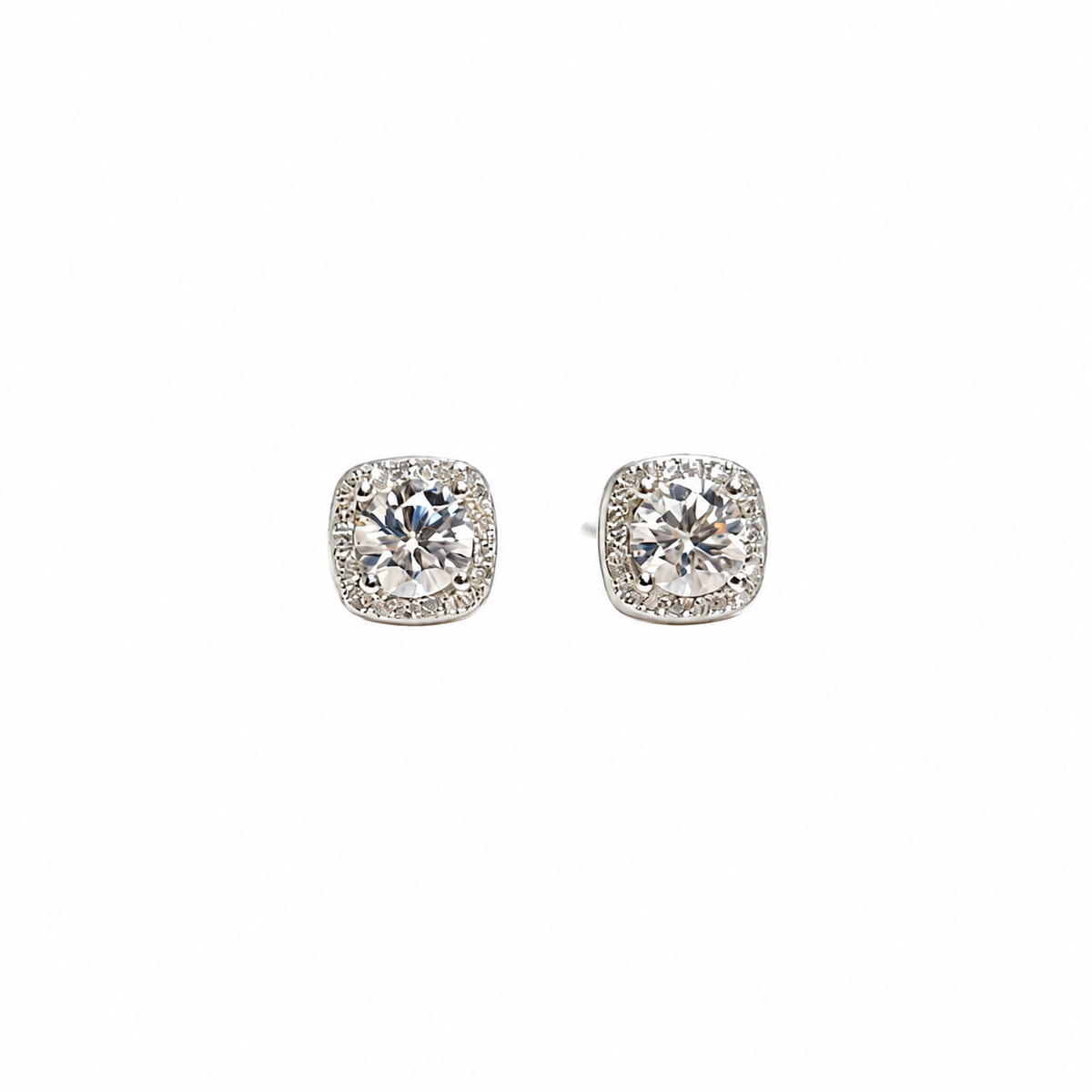 Boucles d’oreilles puces en moissanite de 1 carat en argent sterling 925