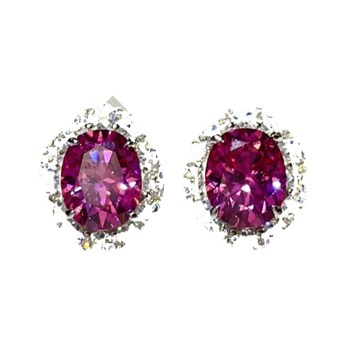 6 Carat Pink Moissanite Stud Earrings for Women, 925 Sterling Silver