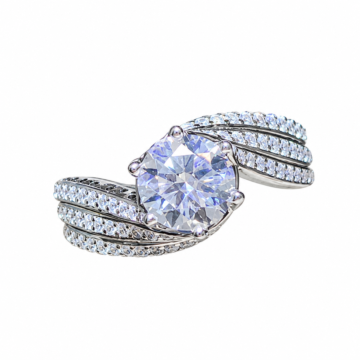 1 Karat Moissanit-Ring aus 925er Sterlingsilber