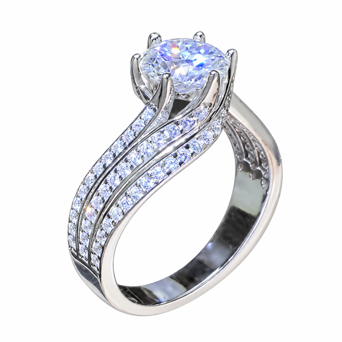 1 Karat Moissanit-Ring aus 925er Sterlingsilber